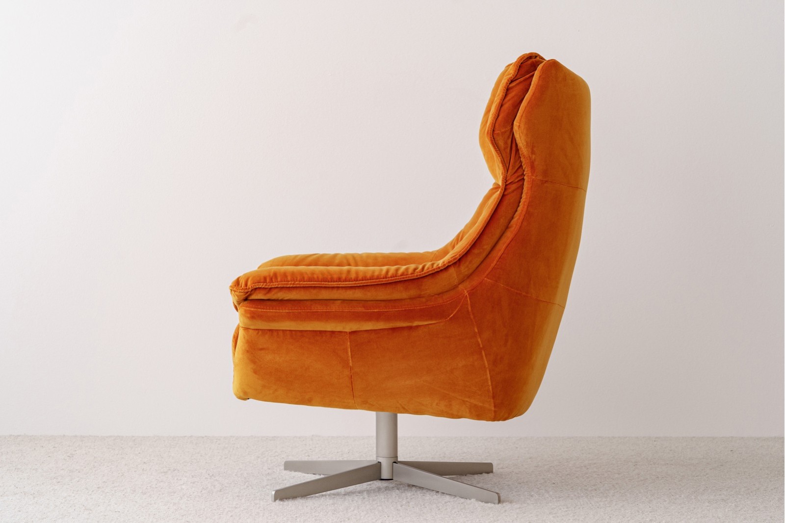 BUTACA GIRATORIA TERCIOPELO NARANJA