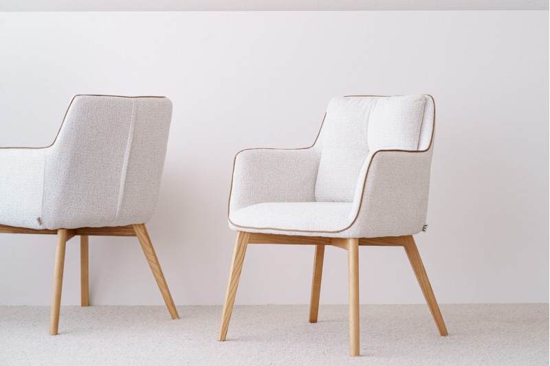 SET OF 2 DINING CHAIRS OLIVER COLLECTION. IVORY | VP Interiorismo