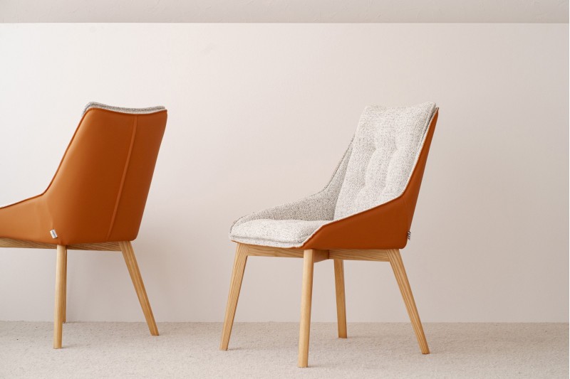 SET DE 2 CHAISES MIA. BEIGES GRIS CAMEL | VP Interiorismo