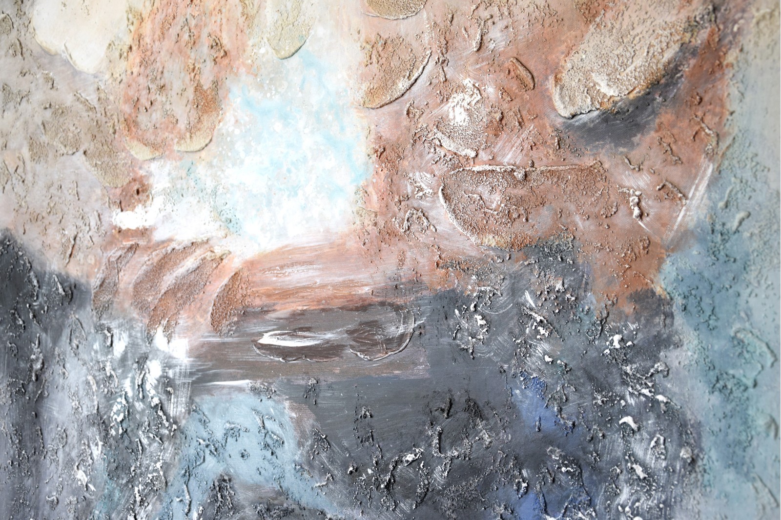 CUADRO ABSTRACTO NIEVE CON MARCO