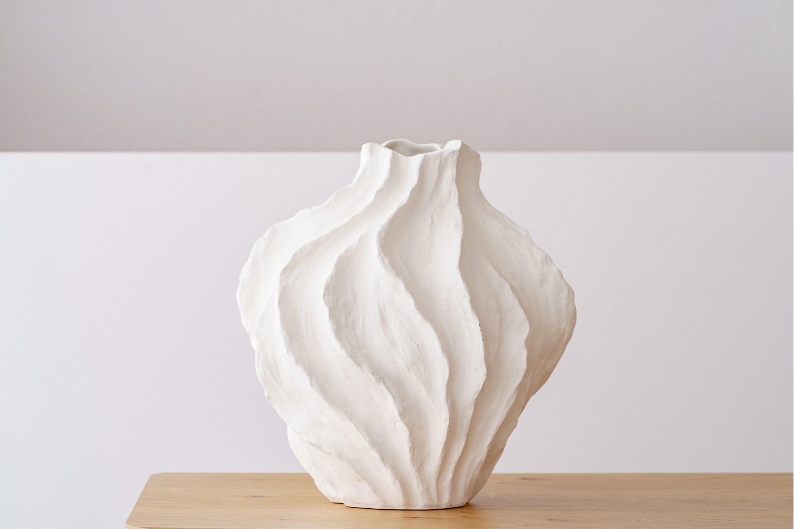 JARRON CERAMICA NOVA. BLANCO. BAJO