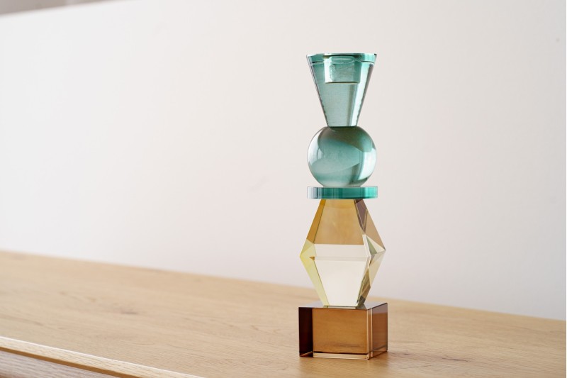 COLOURED B CRYSTAL CANDLE HOLDER SHAPES. SMALL | VP Interiorismo
