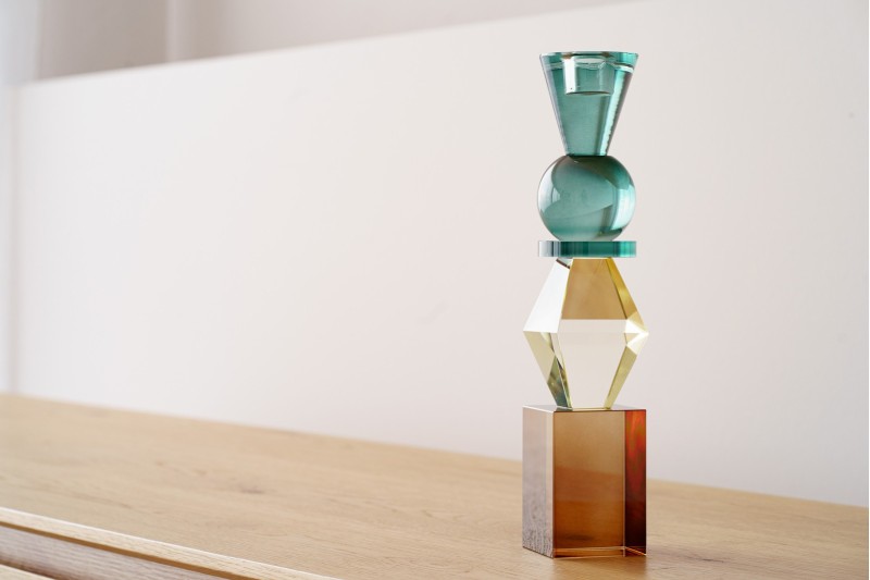 COLOURED B CRYSTAL CANDLE HOLDER SHAPES. LARGE | VP Interiorismo