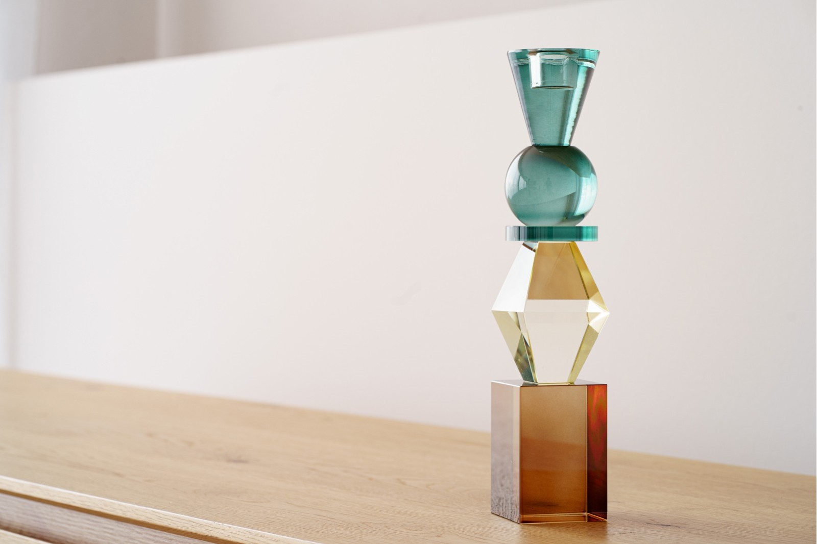 CANDELABRO FORMAS CRISTAL COLOR B. GR