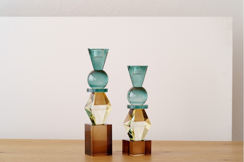 SHAPES COLLECTION: COLOURED GLASSS CANDELHOLDER B|  VP Interiorismo