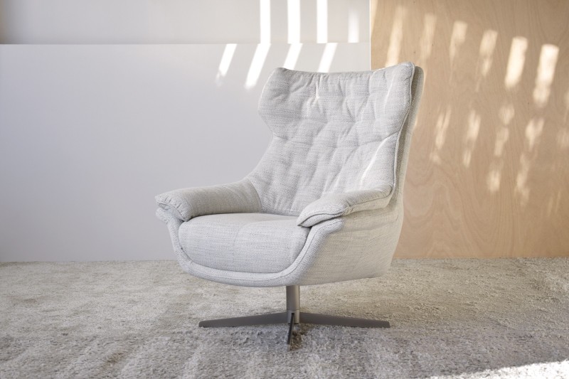FAUTEUIL PIVOTANT DENIM TONS BEIGE | VP Interiorismo