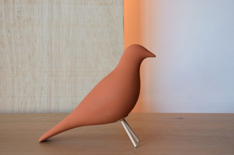 PAJARO CERAMICA TEJA  MATE TEXTURA