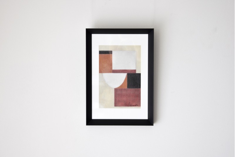 TABLEAU ABSTRAIT GEOMETRIE OCRE N.3 | VP Interiorismo