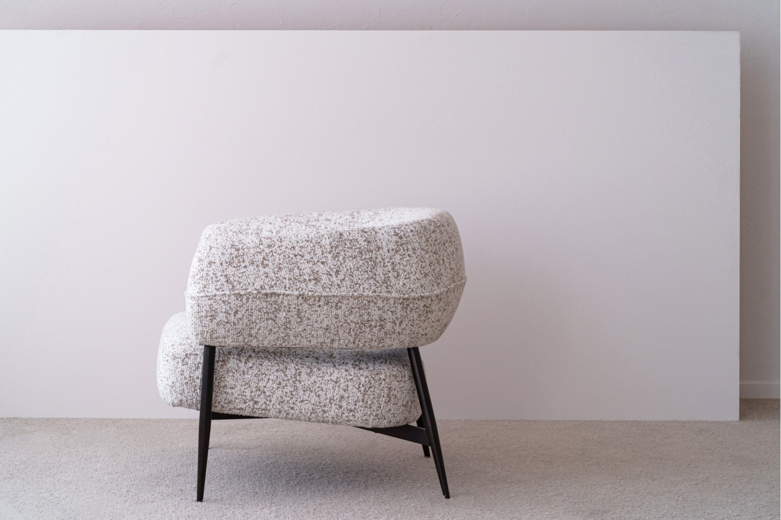 BUTACA REDONDA TAPIZADA BLANCO TEXTURA