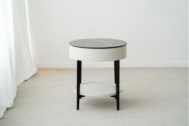 SIDE TABLE N.51. BROWN CERAMIC TOP AND METAL | VP Interiorismo