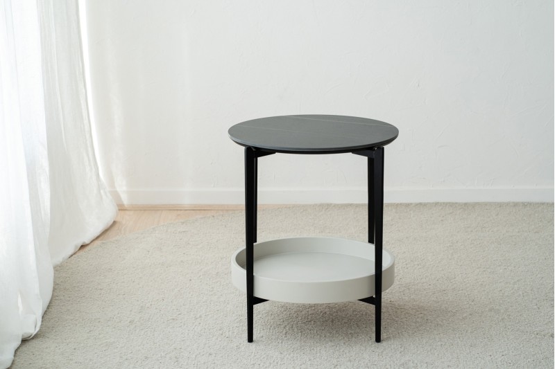 TABLE D-APPOINT N.52 METAL. CERAMIQUE GRIS | VP Interiorismo