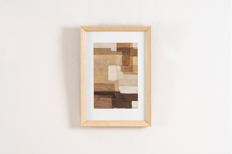 ABSTRACT PANTING. EARTH COLOURS WITH GLASS. N.1 | VP Interiorismo
