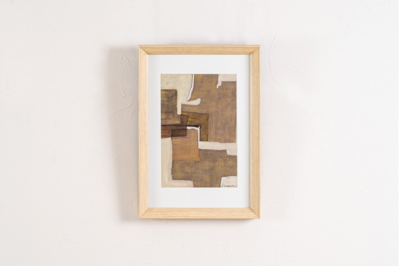 TABLEAU ABSTRAIT COULEURS DE TERRE. VERRE. N.2 | VP Interiorismo