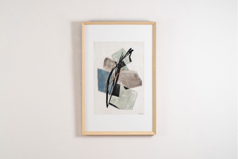 PEINTURE ABSTRAITE CUBES. VERRE. N1 | VP Interiorismo