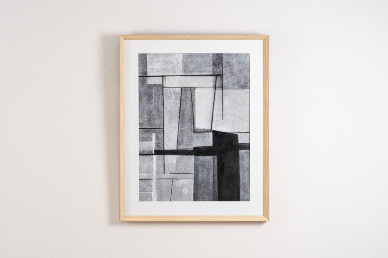 ABSTRACT PAINTING GREYS. GLASS. N2 | VP Interiorismo