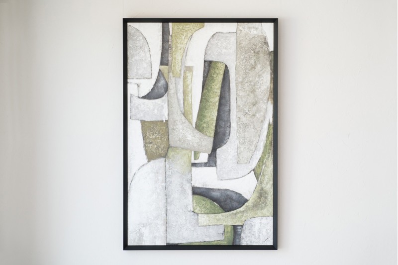 ABSTRACT PAINTING SHAPES N1. GREEN-GRAY | VP Interiorismo