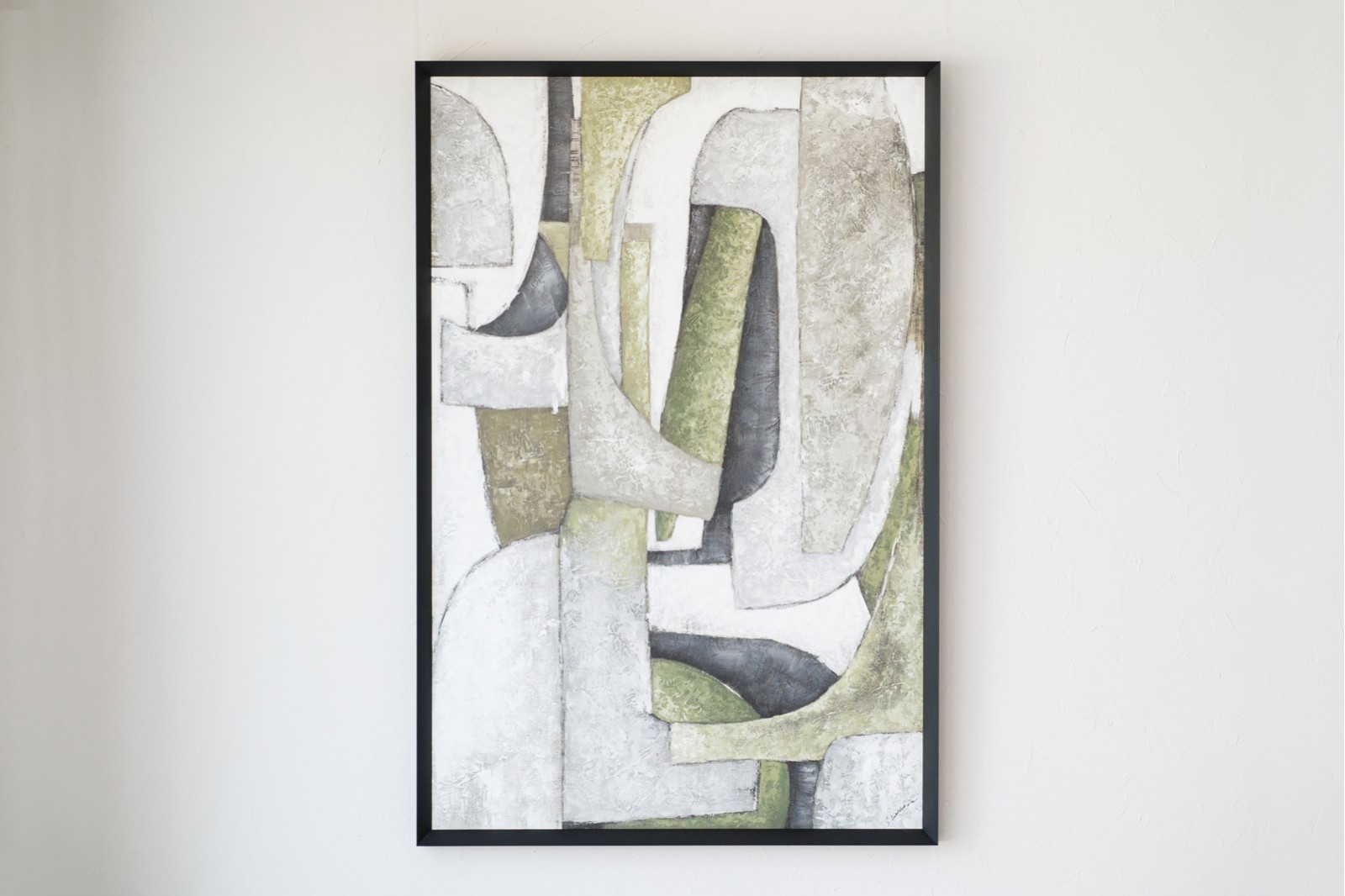 CUADRO ABSTRACTO FORMAS N1.VERDE-GRIS