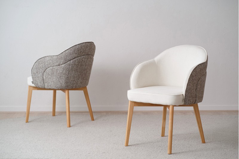 SET 2 CHAISES DE SALLE A MANGER ROMA.IVORY MARRON | VP Interiorismo