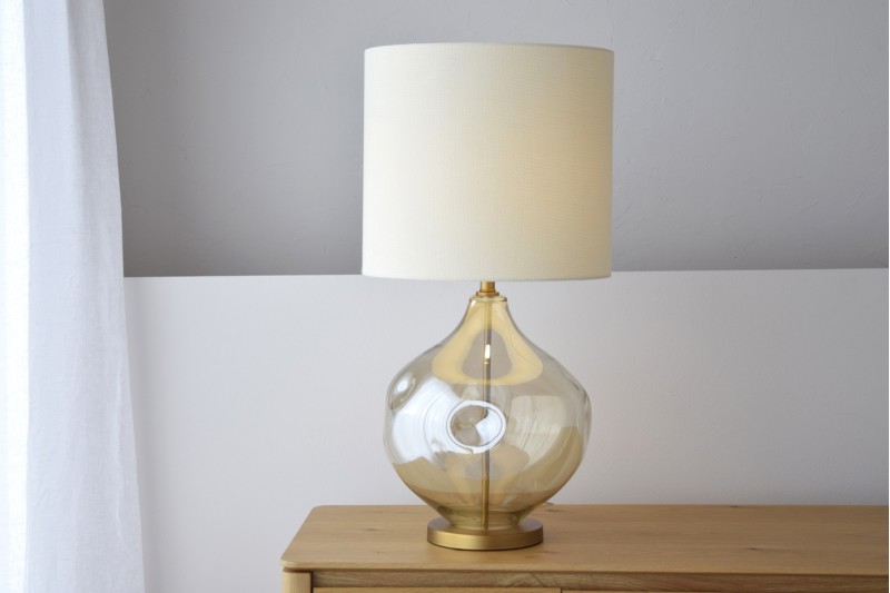 LAMPE DE TABLE VOLCANO EN VERRE AVEC ABAT-JOUR | VP Interiorismo