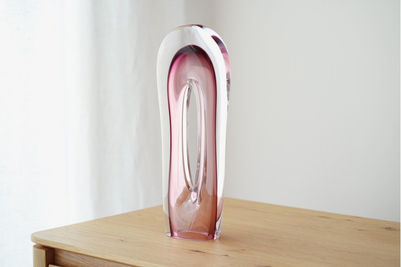 GLASS PIECE NAIA. PINK COLOR. | VP Interiorismo