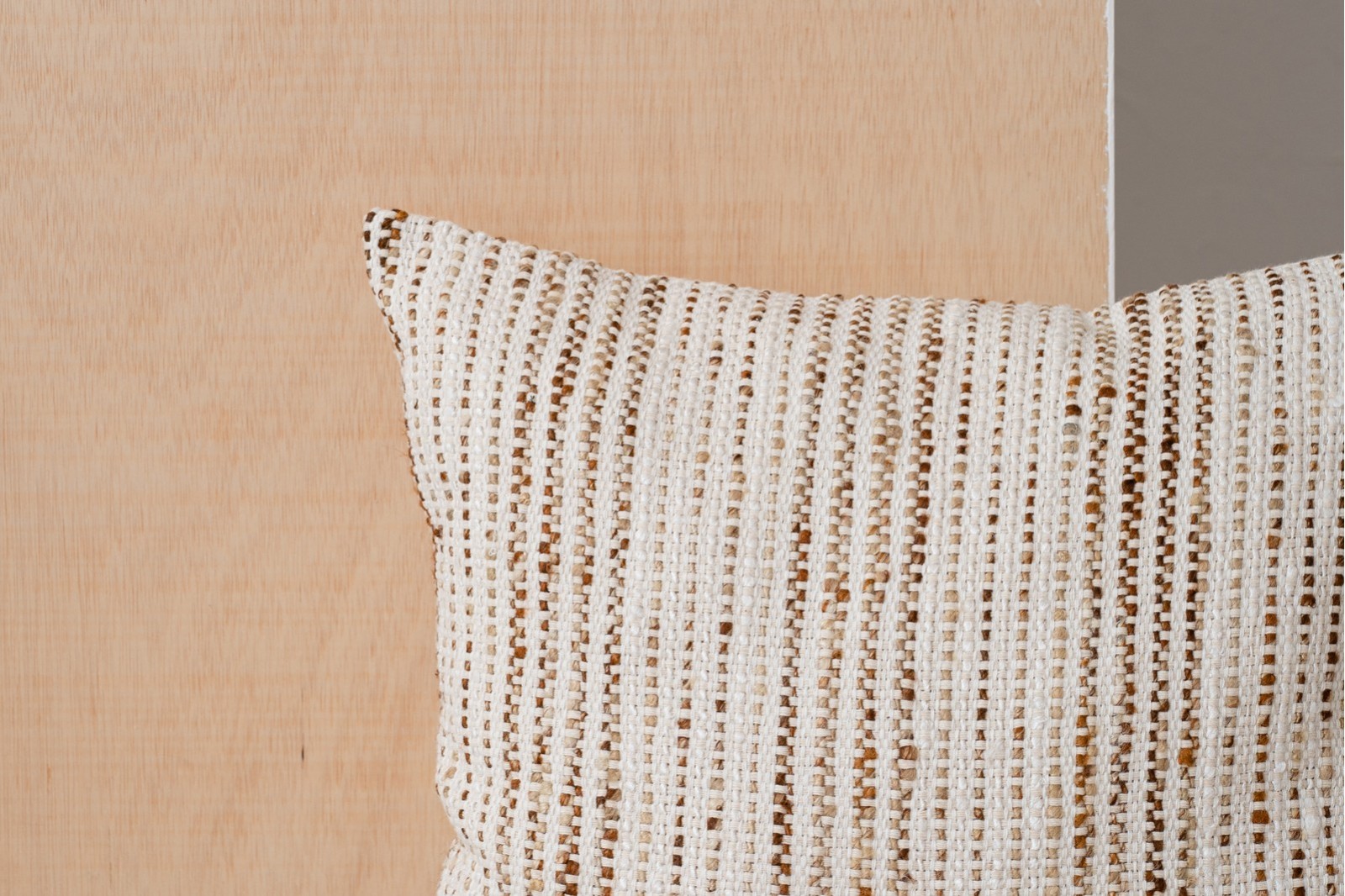 COJÍN ALGODÓN BLANCO OCRE. MINIA N2