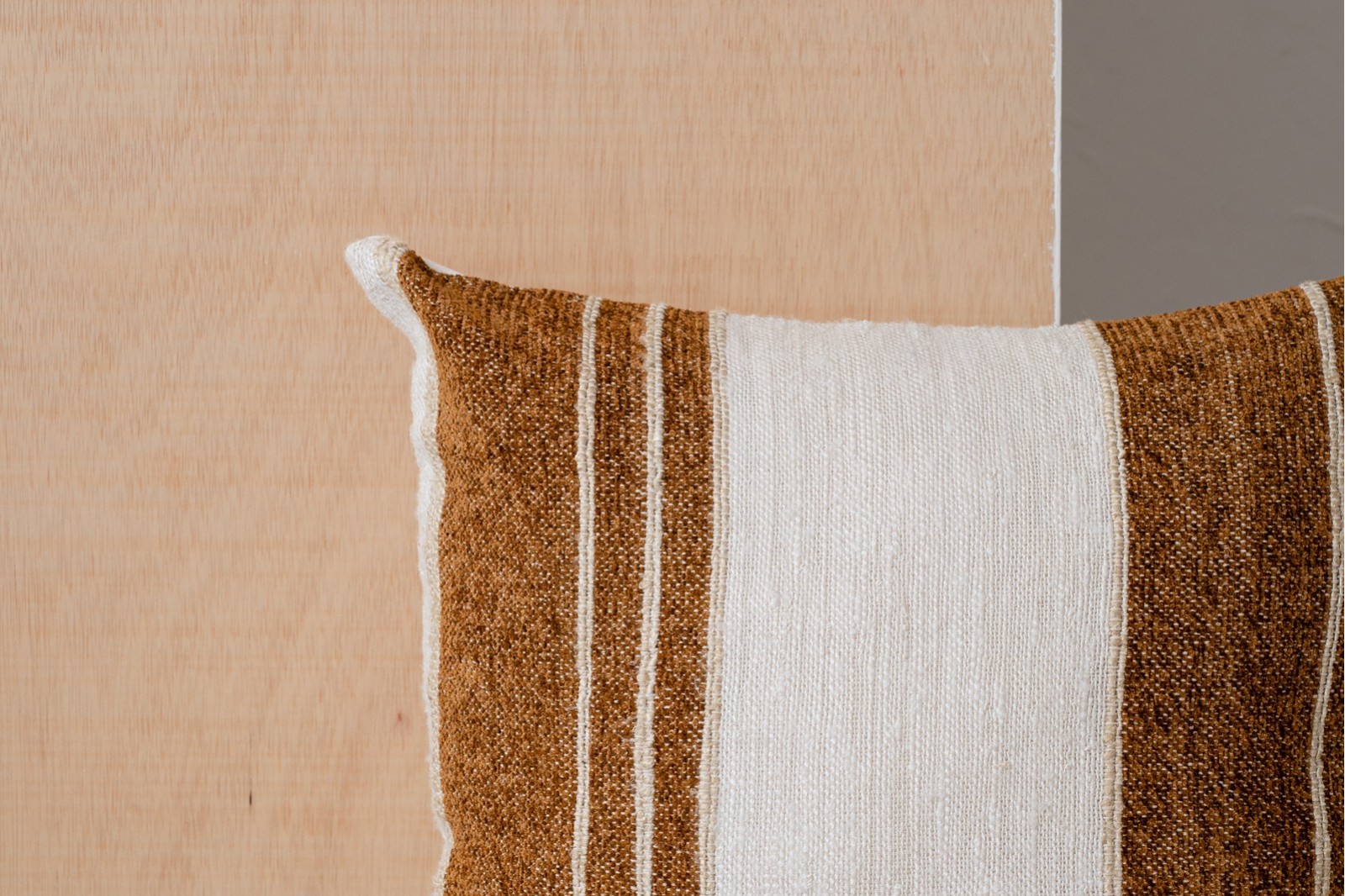 COJÍN ALGODÓN BLANCO OCRE. MINIA N3