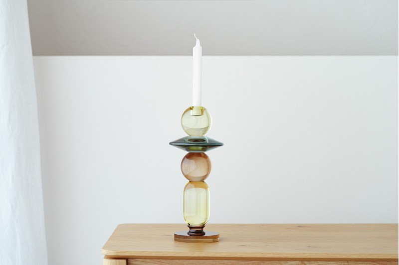 CANDELABRE BIEL. EN CRISTAL COLORE. HAUT | VP Interiorismo