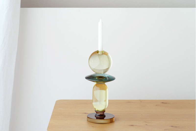 BIEL CANDLEHOLDER.COLORED GLASS. LOW | VP Interiorismo