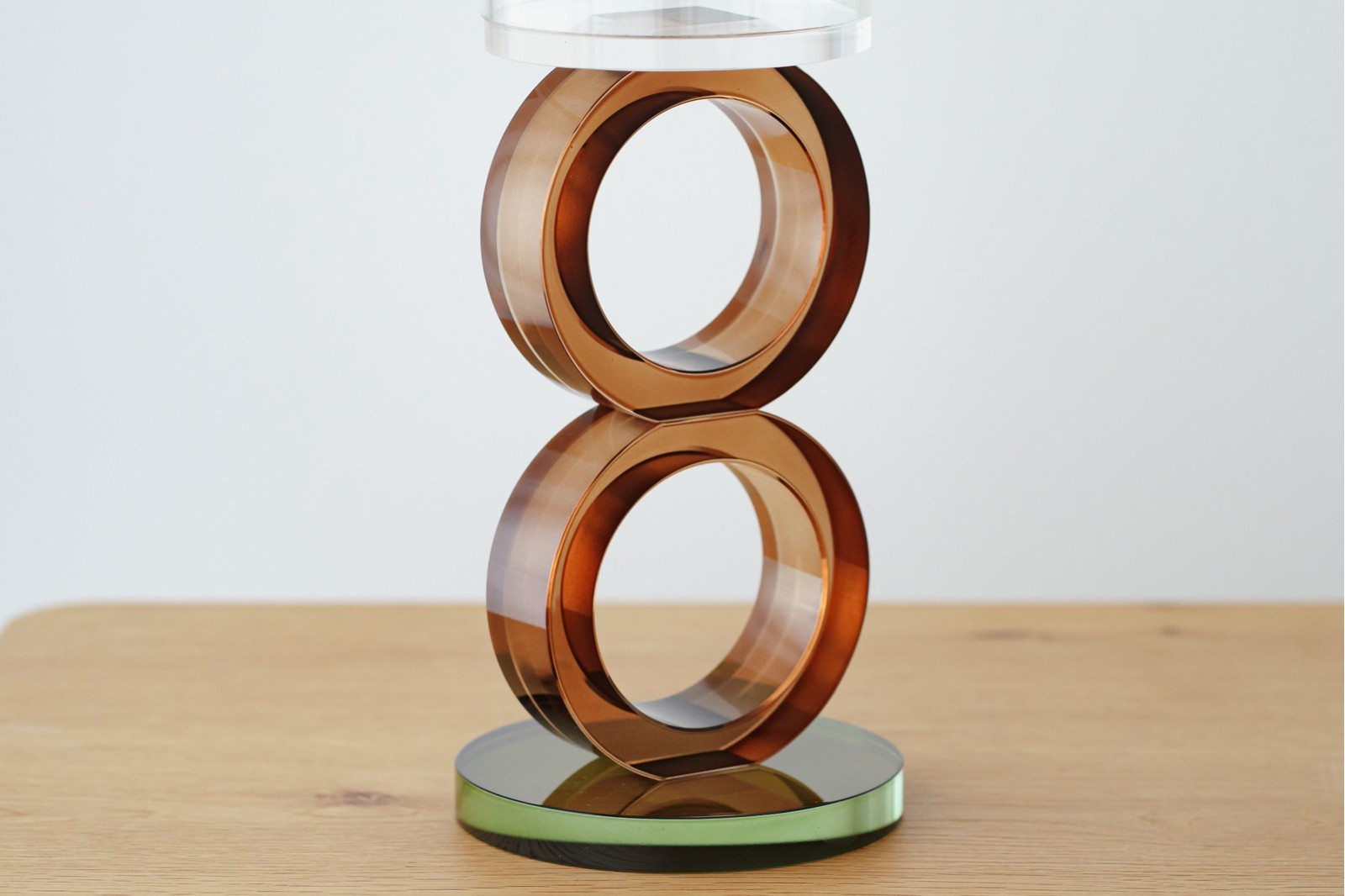 CANDELABRO OURO. CRISTAL COLOR. GRANDE