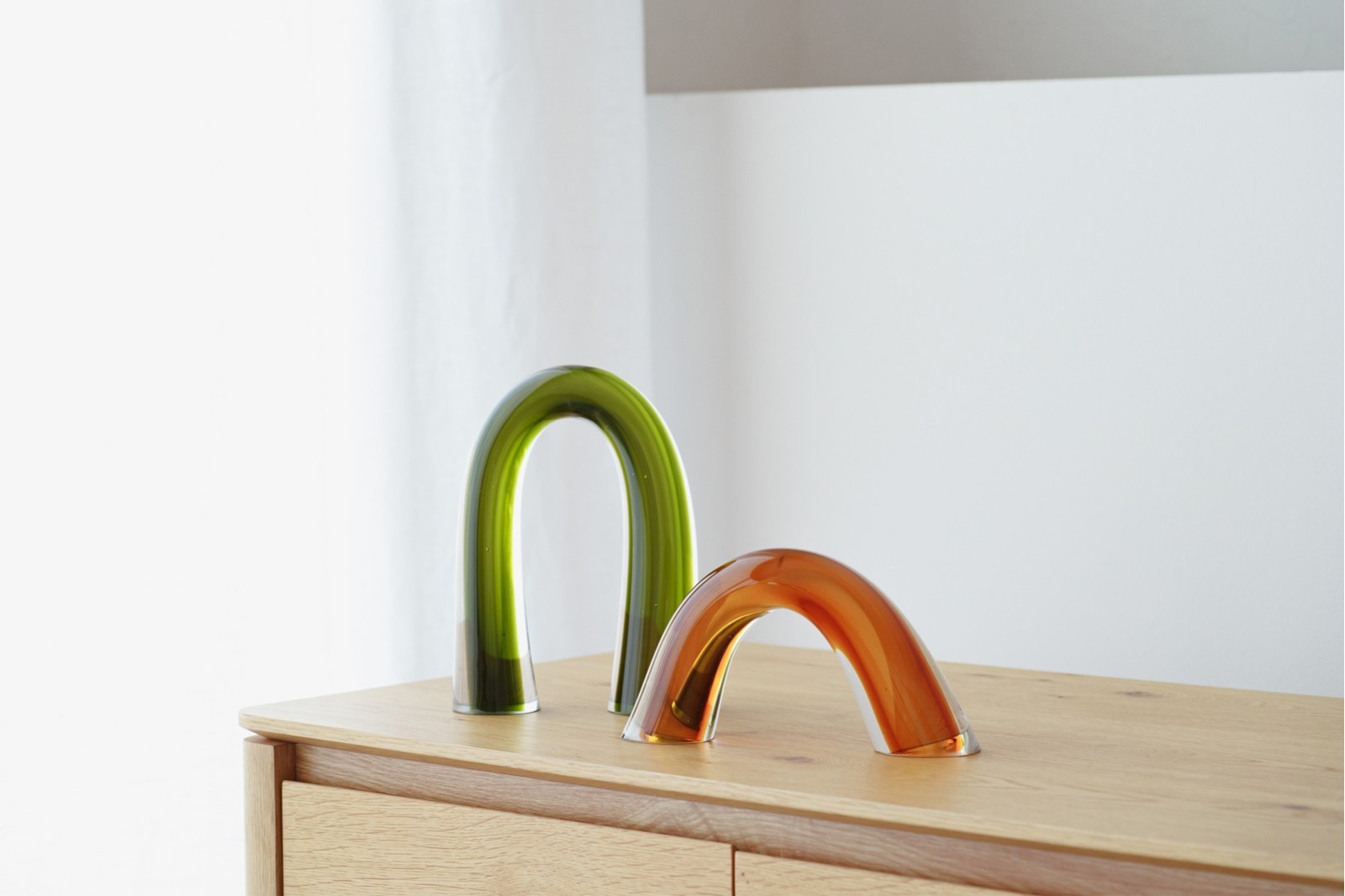 SET 2 PIEZAS VIDRIO BREO. VERDE Y AMBAR