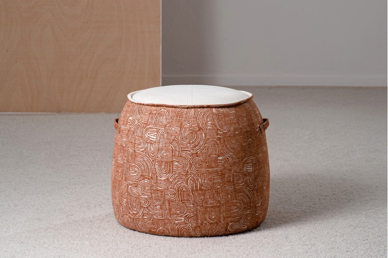 SET 2 POUFS EREA. TUILE ET IVOIRE | VP Interiorismo