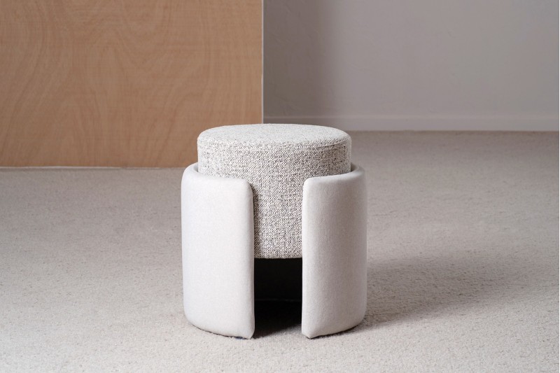 SET 2 XANA POUFS. IVORY GREY | VP Interiorismo