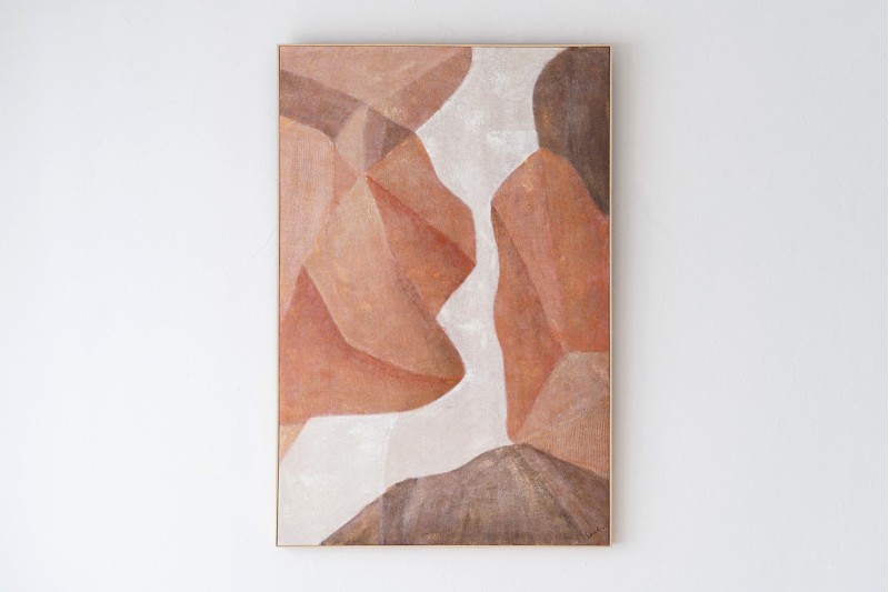 ABSTRACT PAINTING SHADOWS IN OCHRE N1 | VP Interiorismo