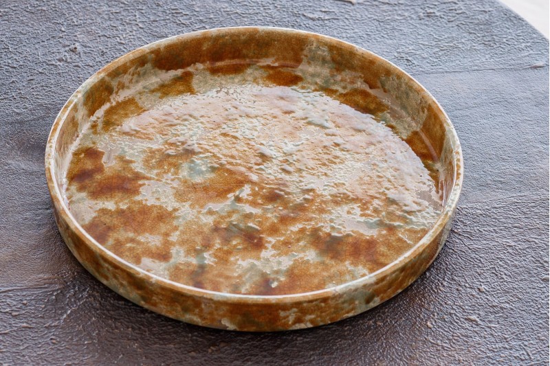 CIAN CENTERPIECE. CERAMIC. OCHRE GREEN. LARGE | VP Interiorismo