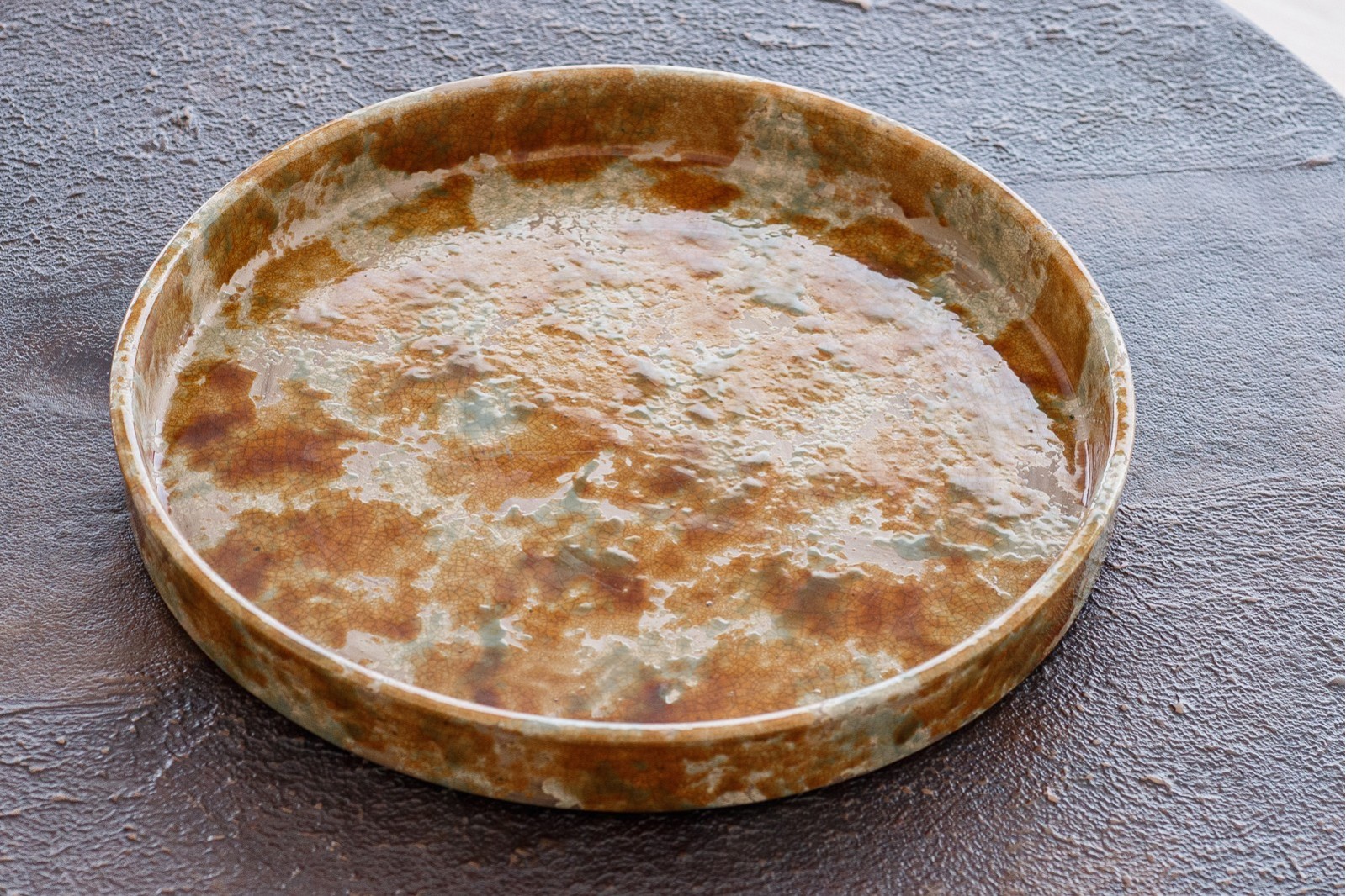 CENTRO MESA CIAN.CERAMICA.OCRE VERDE.GR.