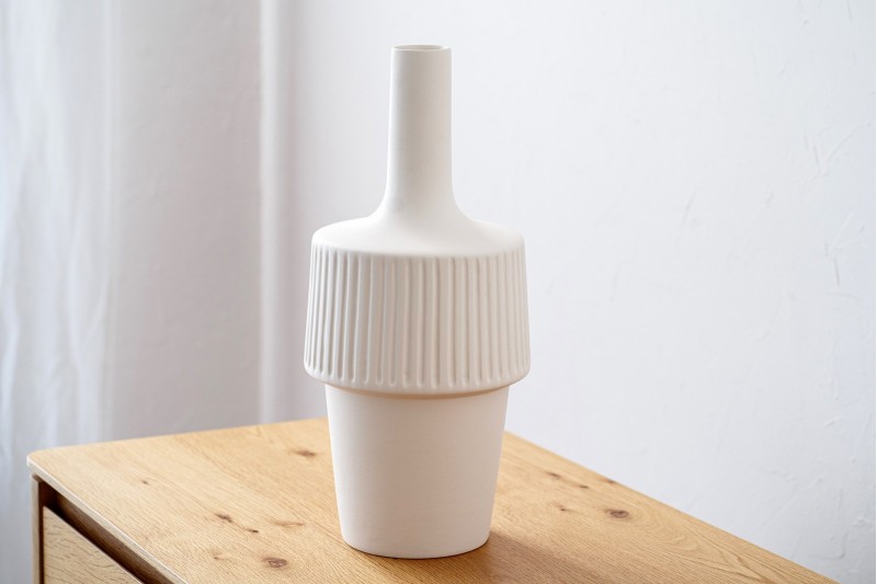 JARRON VESTA. CERAMICA.BLANCO MATE. GR