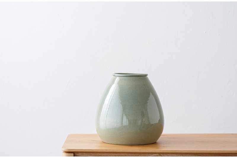 CIAN VASE. CERAMIC. AQUA GREEN. SMALL | VP Interiorismo