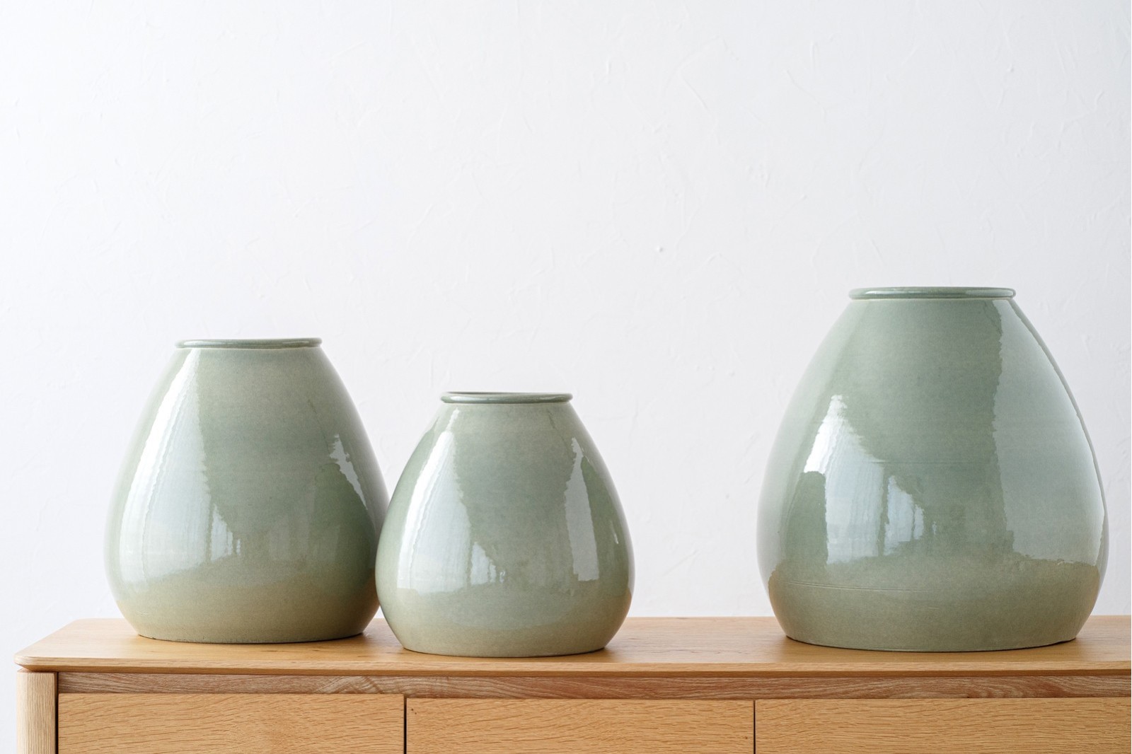 JARRON CIAN.CERAMICA.VERDE AGUA.PEQUENO