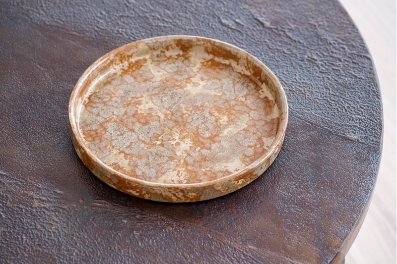 NELA CENTERPIECE. CERAMIC. GOLDEN GREY. SMALL | VP Interiorismo