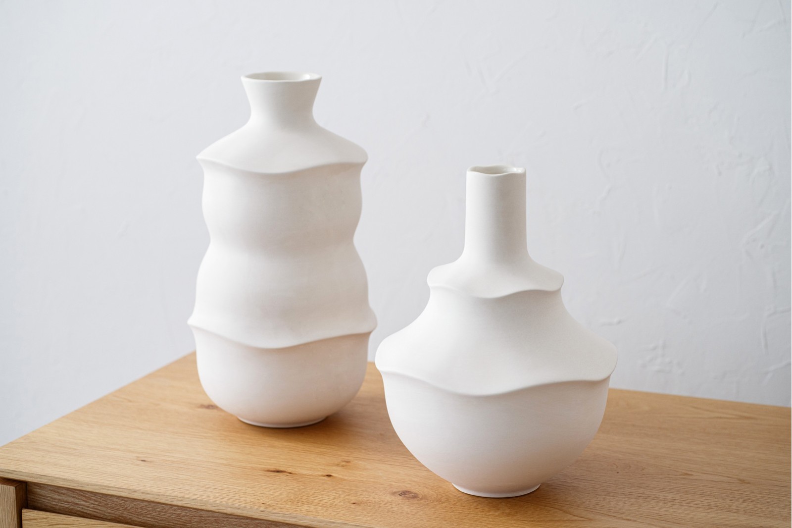 COLECCIÓN ALÉN: JARRONES CERÁMICA BLANCO