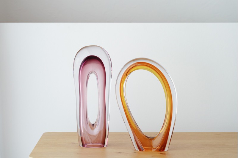 COLLECTION NAIA : SCULPTURES EN VERRE ORE ROSE| VP Interiorismo