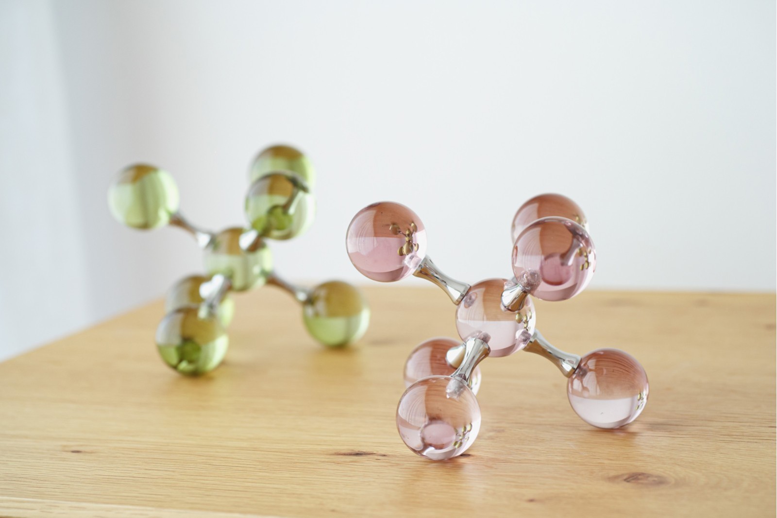 SET 2 PIEZAS CRISTAL BURDEOS Y VERDE