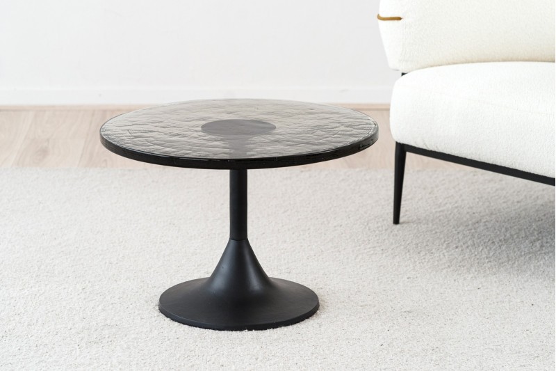 SIDE TABLE BLACK. CRYSTAL. LOW | VP Interiorismo