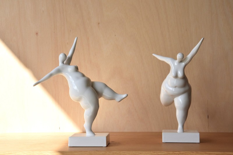 COLLECTION GORDAS. SCULPTURE CÉRAMIQUE BLANC BRILLANT | VP Interiorismo