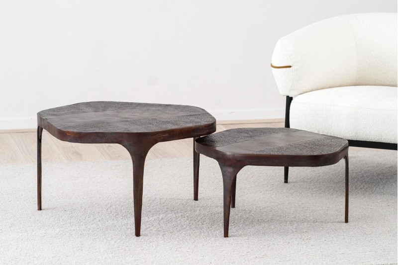 SET 2 COFFEE TABLES. NAIN. OXIDE FINISH | VP Interiorismo