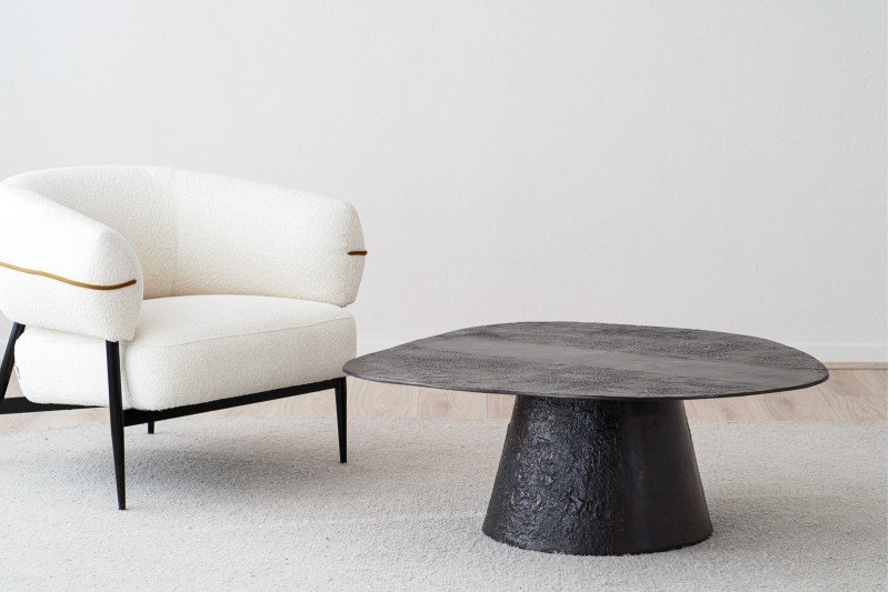TABLE BASSE EN METAL. JUNO.  OXIDE | VP Interiorismo