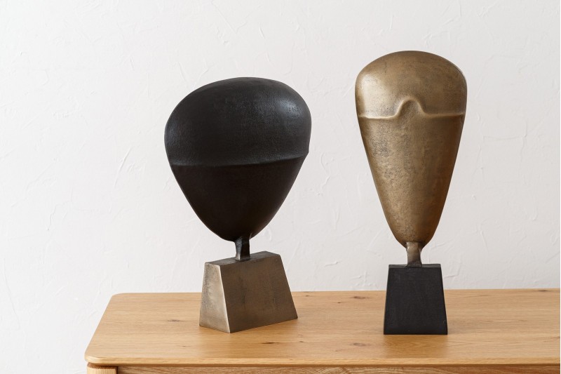 MASK COLLECTION: BLACK GOLD METAL SCULPTURE | VP Interiorismo