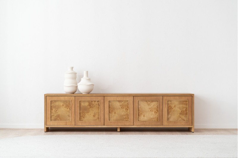 MUEBLE TV TERRA. ROBLE TENIDO CLARO