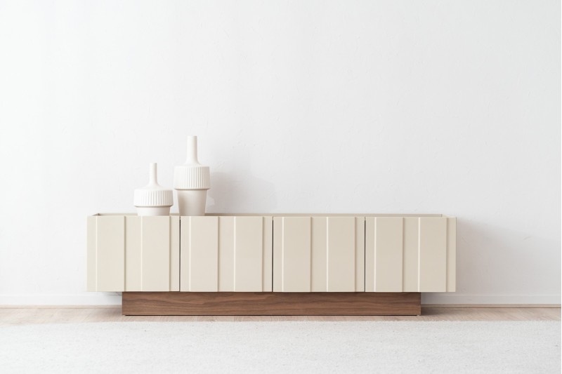 MUEBLE TV OBI. NOGAL Y BEIGE BRILLO