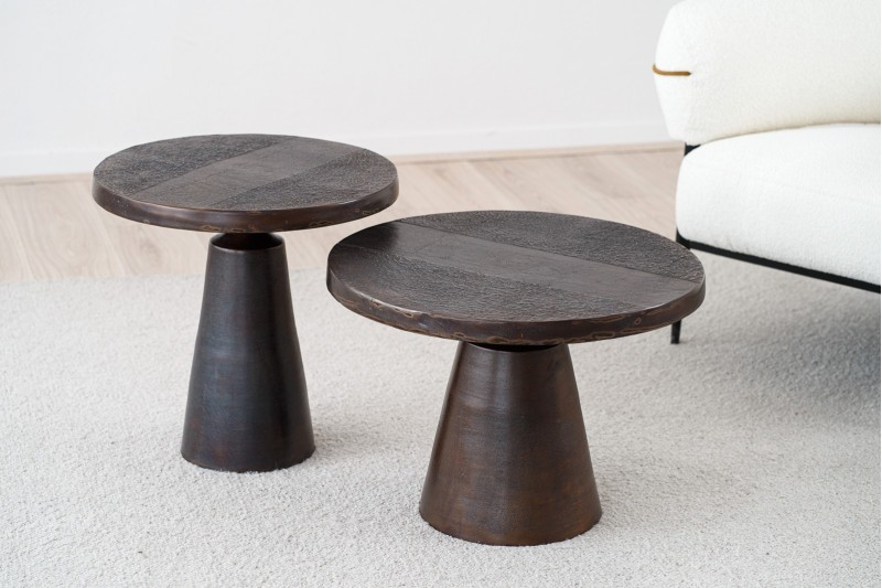 TABLES D'APPOINT MAT : MÉTAL BRONZE VIEILLI| VP Interiorismo